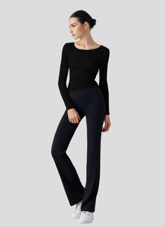 Women's Modal Ribbed Ruched Yoga Top TCX42009