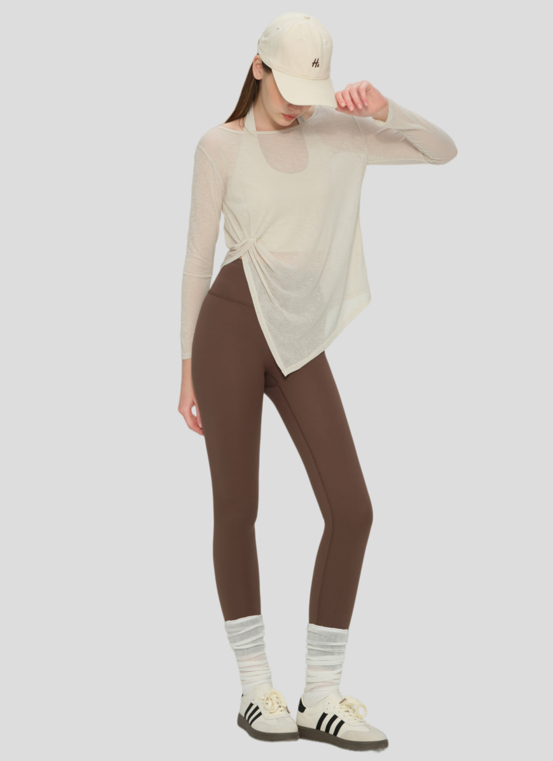 LuneFlow TCX42002 – Hauts de yoga sans couture en gros pour femmes – T-shirts de sport à manches longues respirants effet seconde peau pour le fitness et la course à pied