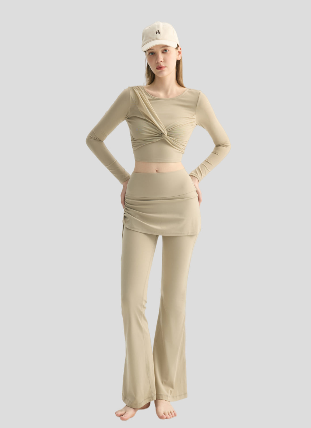 LuneFlow TCX42002 – Hauts de yoga sans couture en gros pour femmes – T-shirts de sport à manches longues respirants effet seconde peau pour le fitness et la course à pied
