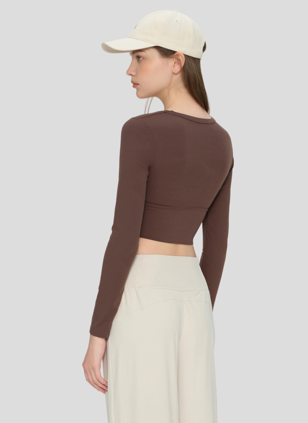 LuneFlow TCX42002 – Hauts de yoga sans couture en gros pour femmes – T-shirts de sport à manches longues respirants effet seconde peau pour le fitness et la course à pied
