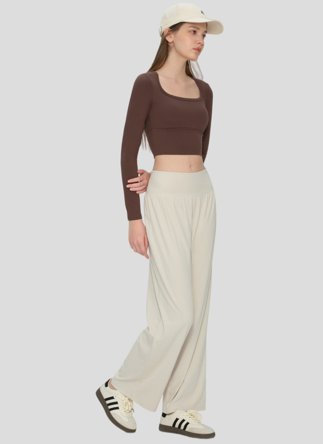 LuneFlow TCX42002 – Hauts de yoga sans couture en gros pour femmes – T-shirts de sport à manches longues respirants effet seconde peau pour le fitness et la course à pied