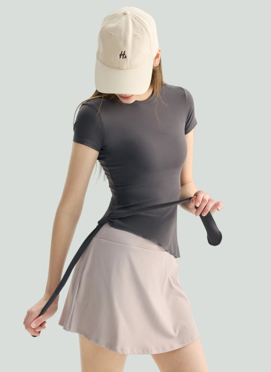 LuneFlow TCX42002 – Hauts de yoga sans couture en gros pour femmes – T-shirts de sport à manches longues respirants effet seconde peau pour le fitness et la course à pied
