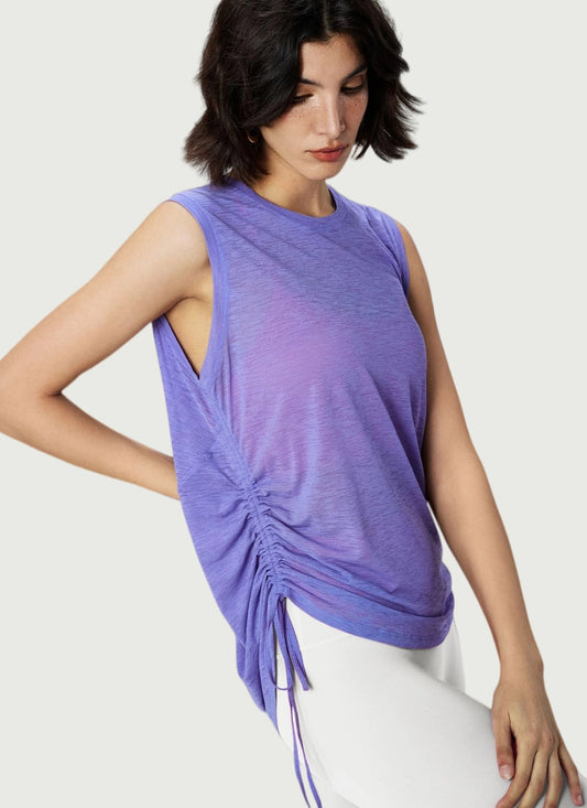 Loose Fit Round Neck Yoga Cover Up Tank Top TBX41004