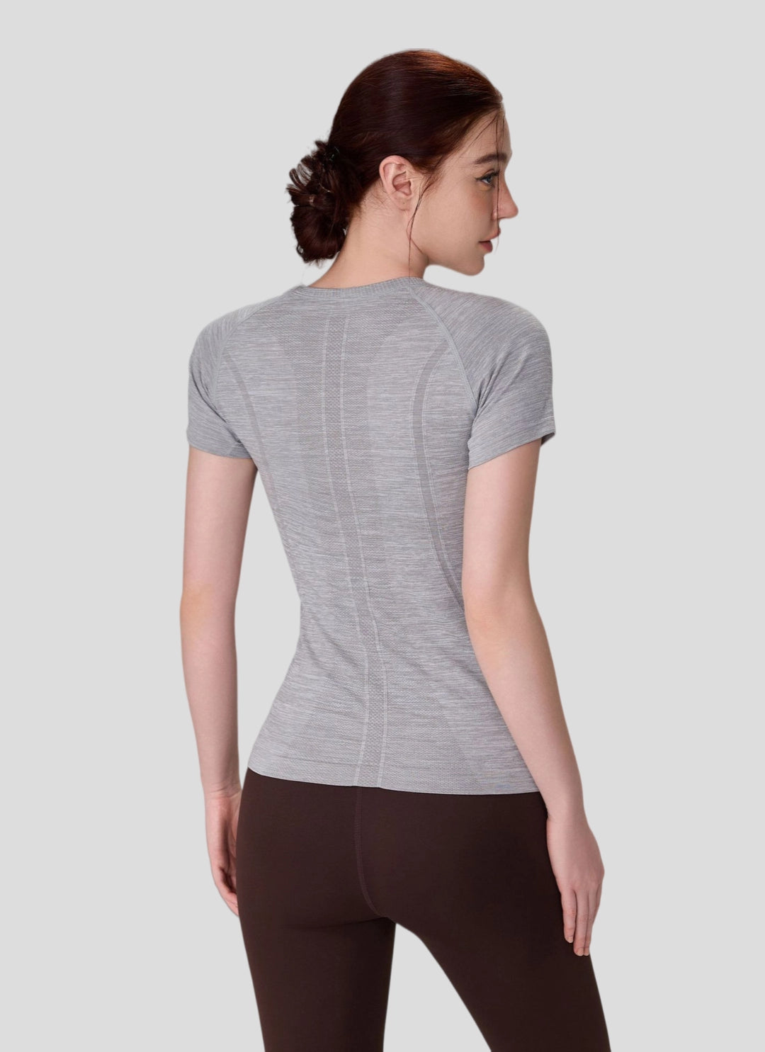 LuneFlow TCX42002 – Hauts de yoga sans couture en gros pour femmes – T-shirts de sport à manches longues respirants effet seconde peau pour le fitness et la course à pied