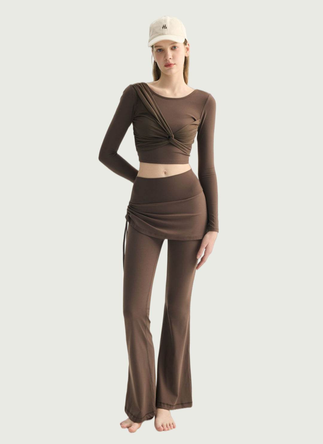 LuneFlow TCX42002 – Hauts de yoga sans couture en gros pour femmes – T-shirts de sport à manches longues respirants effet seconde peau pour le fitness et la course à pied