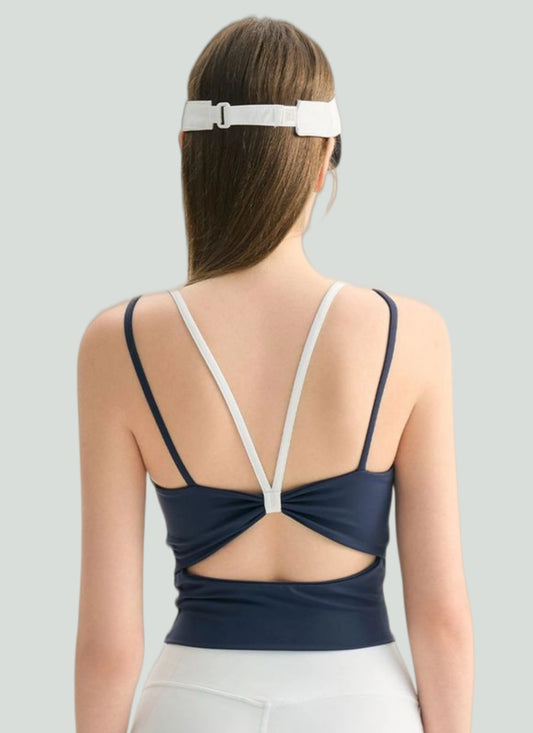 NULS Color-Block Butterfly Back Sports Bra with Built-In Cups TWX62020