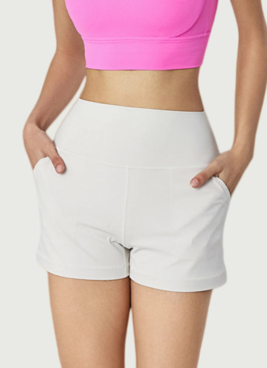 High-Rise Quick-Dry Gym Shorts with Side Pockets TDK41024