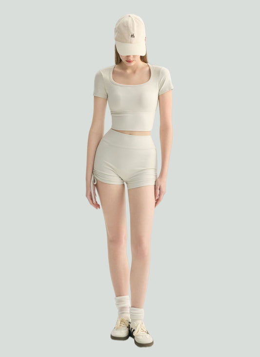 LuneFlow TCX42002 – Hauts de yoga sans couture en gros pour femmes – T-shirts de sport à manches longues respirants effet seconde peau pour le fitness et la course à pied