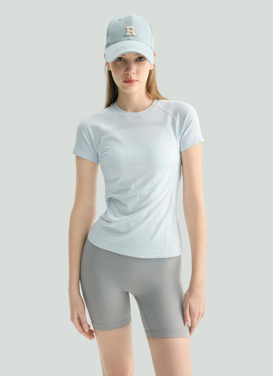 LuneFlow TCX42002 – Hauts de yoga sans couture en gros pour femmes – T-shirts de sport à manches longues respirants effet seconde peau pour le fitness et la course à pied