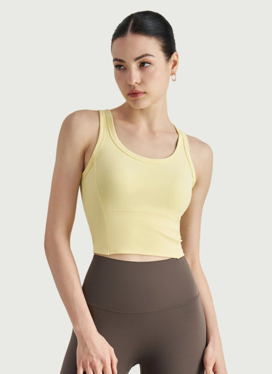 Naked Feel Racerback Fixed Cup Yoga Sports Bra TWX1578