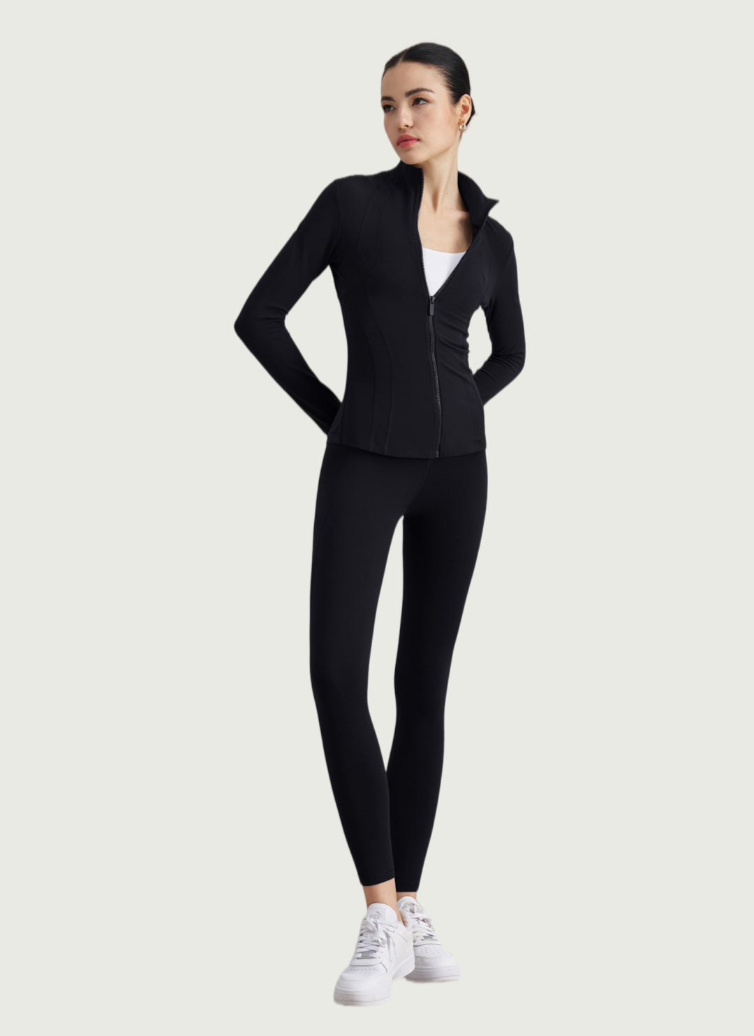 LuneFlow TCX42002 – Hauts de yoga sans couture en gros pour femmes – T-shirts de sport à manches longues respirants effet seconde peau pour le fitness et la course à pied