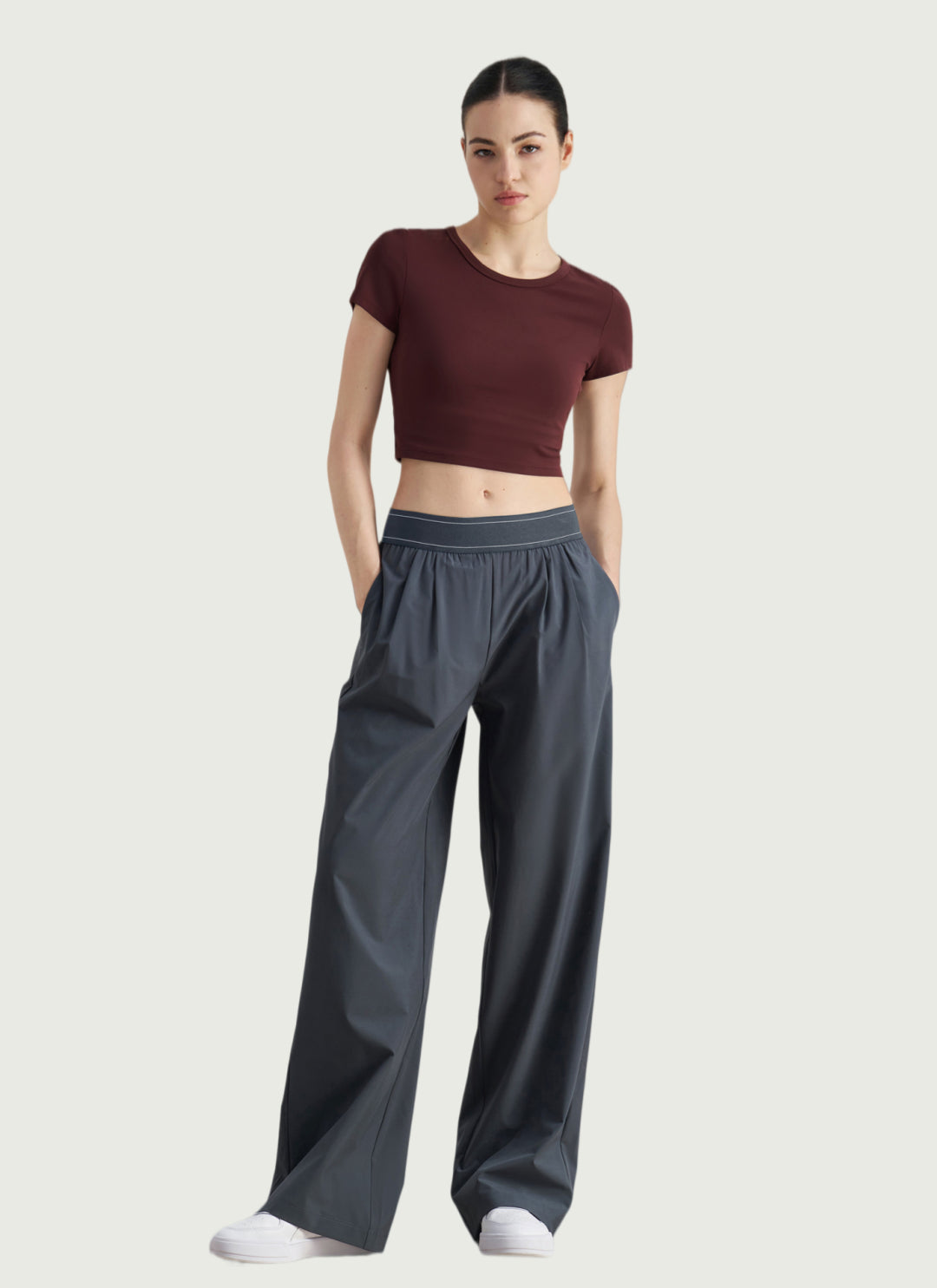 LuneFlow TCX42002 – Hauts de yoga sans couture en gros pour femmes – T-shirts de sport à manches longues respirants effet seconde peau pour le fitness et la course à pied