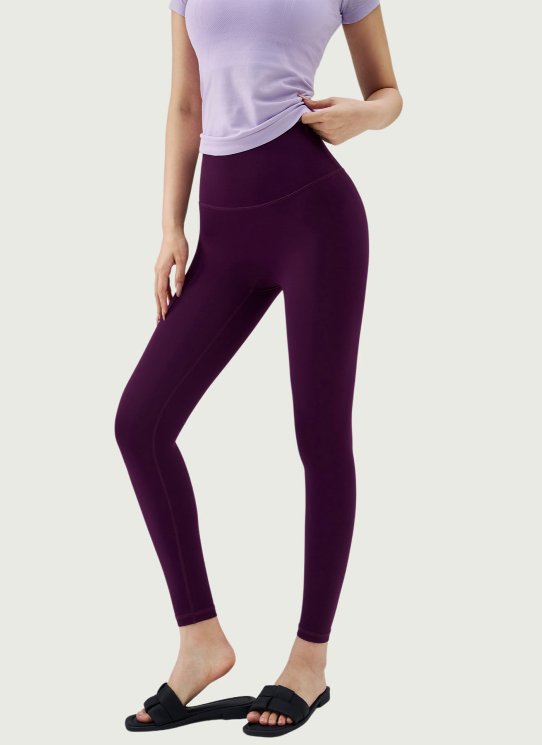 LuneFlow TCX42002 – Hauts de yoga sans couture en gros pour femmes – T-shirts de sport à manches longues respirants effet seconde peau pour le fitness et la course à pied