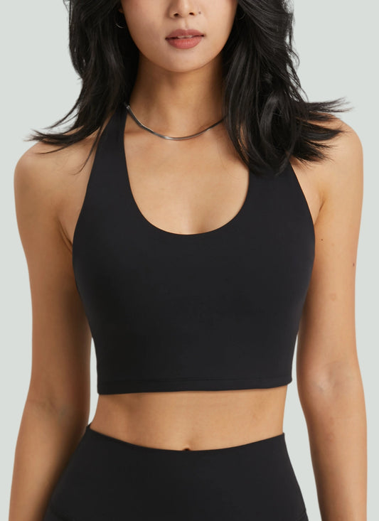 Naked Feel Backless Yoga Crop Top with Semi-Fixed Pads TWX1522