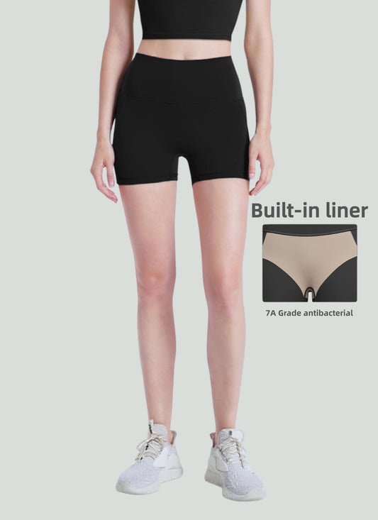 High Waist Butt Lifting Yoga Shorts with 7A Antibacterial Lining TLK52048