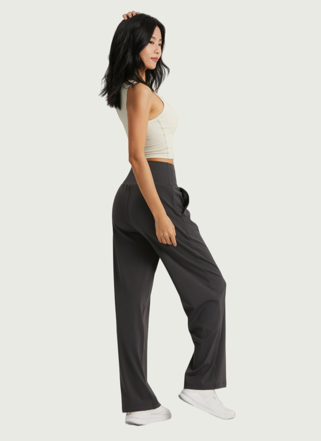 LuneFlow TCX42002 – Hauts de yoga sans couture en gros pour femmes – T-shirts de sport à manches longues respirants effet seconde peau pour le fitness et la course à pied