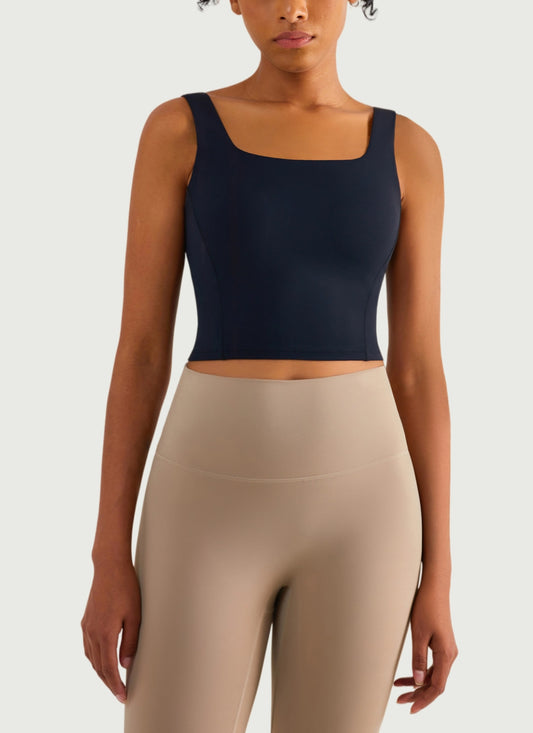 Soft Naked Feel Square Neck Workout Bra TWX1494