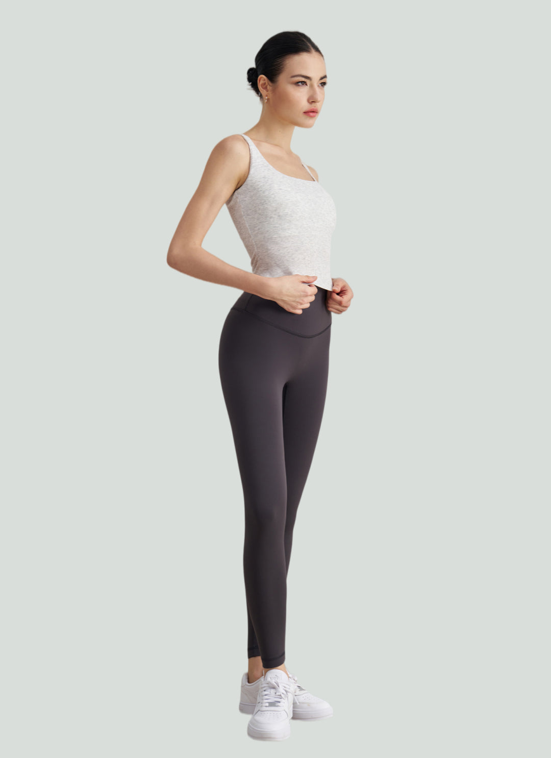 LuneFlow TCX42002 – Hauts de yoga sans couture en gros pour femmes – T-shirts de sport à manches longues respirants effet seconde peau pour le fitness et la course à pied
