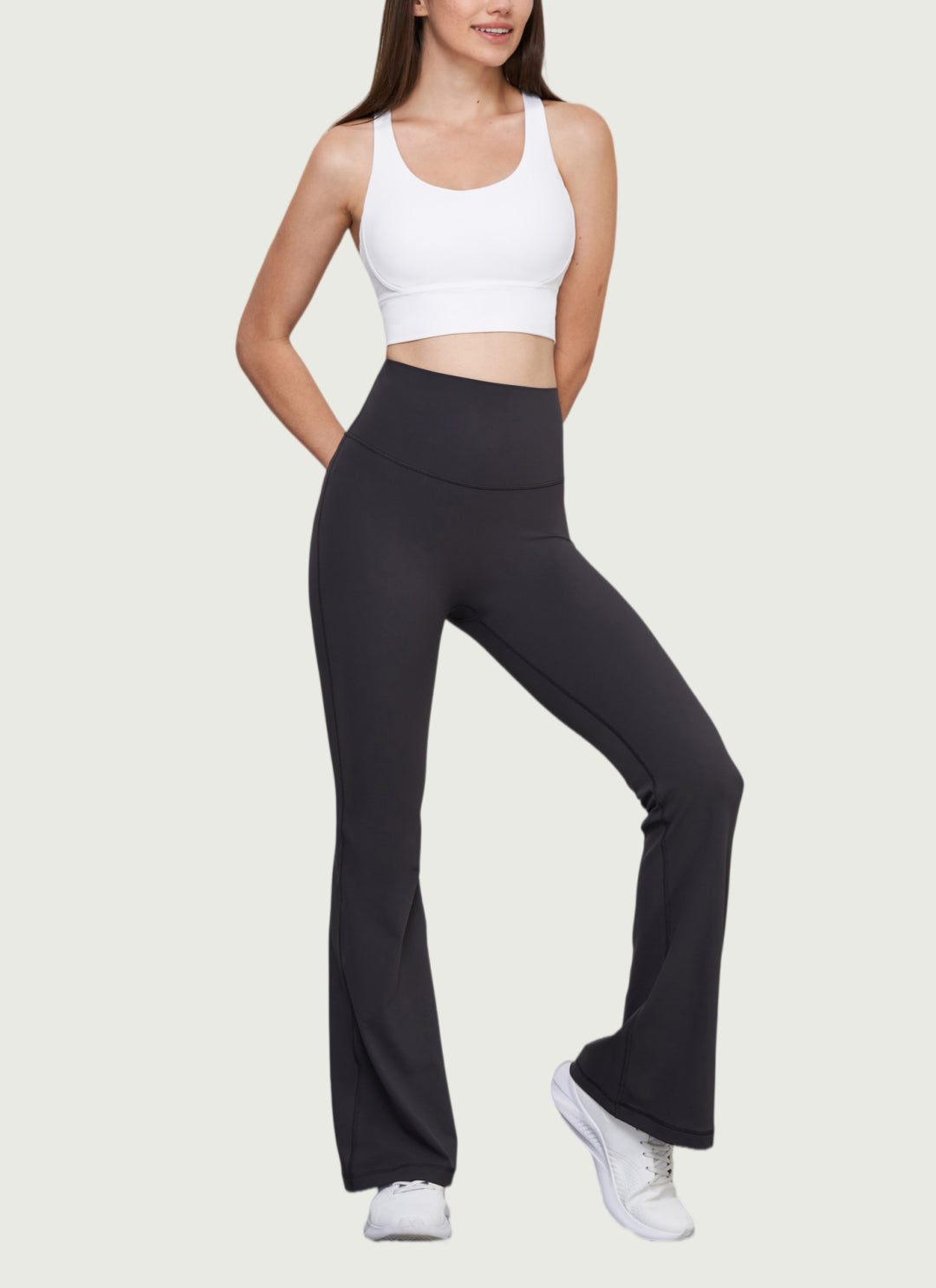 LuneFlow TCX42002 – Hauts de yoga sans couture en gros pour femmes – T-shirts de sport à manches longues respirants effet seconde peau pour le fitness et la course à pied