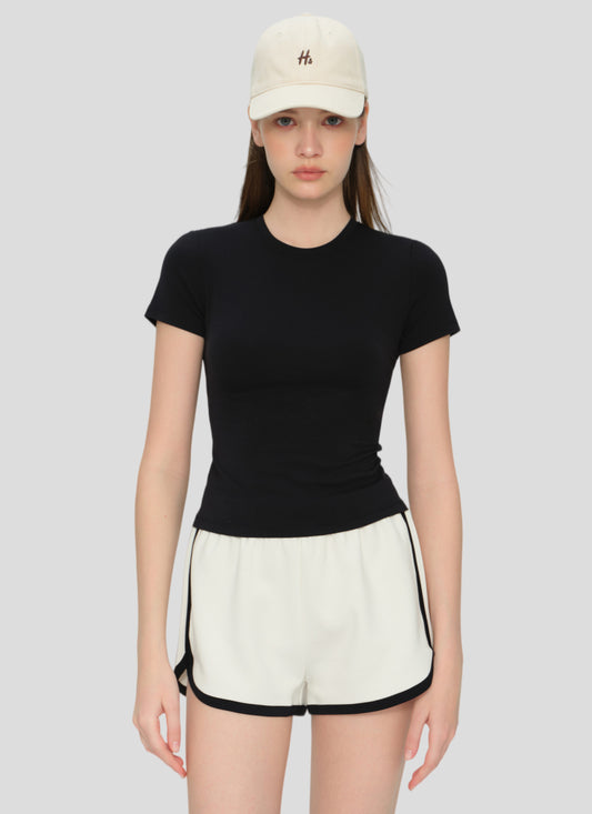 Slim Fit Crew Neck Yoga Short Sleeve Top TTX53022