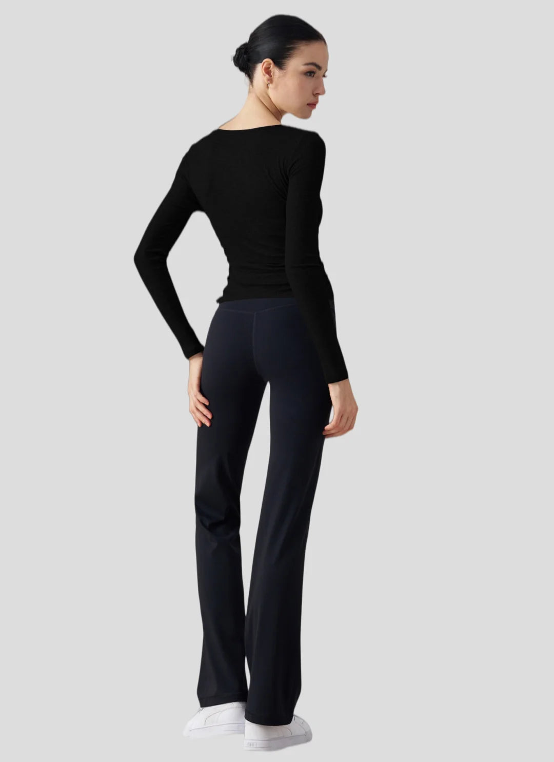 LuneFlow TCX42002 – Hauts de yoga sans couture en gros pour femmes – T-shirts de sport à manches longues respirants effet seconde peau pour le fitness et la course à pied