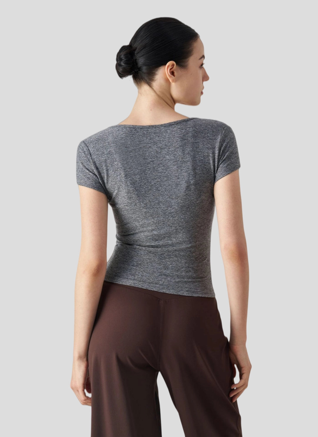 LuneFlow TCX42002 – Hauts de yoga sans couture en gros pour femmes – T-shirts de sport à manches longues respirants effet seconde peau pour le fitness et la course à pied