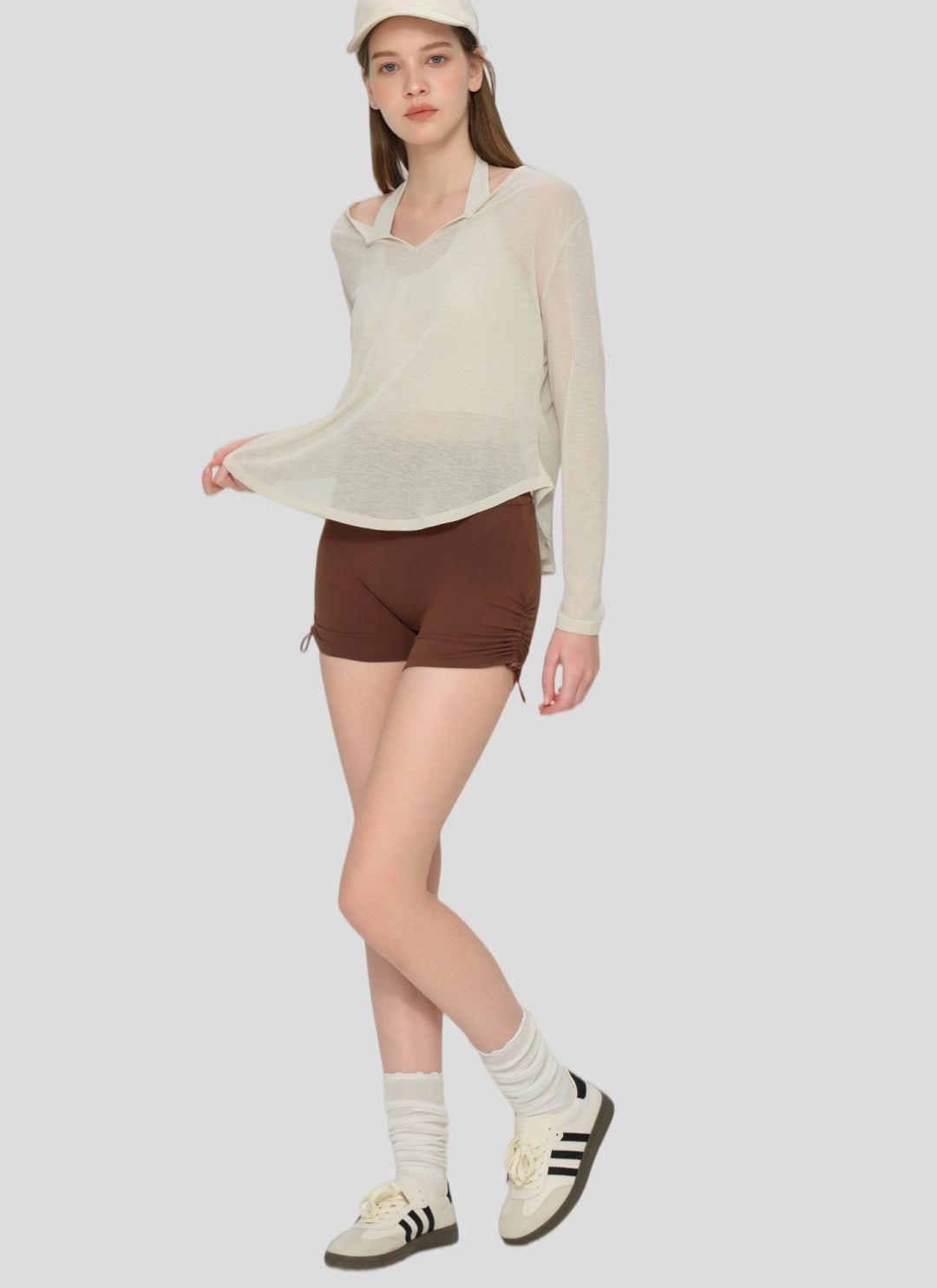 LuneFlow TCX42002 – Hauts de yoga sans couture en gros pour femmes – T-shirts de sport à manches longues respirants effet seconde peau pour le fitness et la course à pied