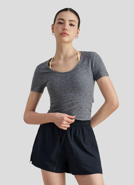 Waist yoga short sleeve Tee TTX52016