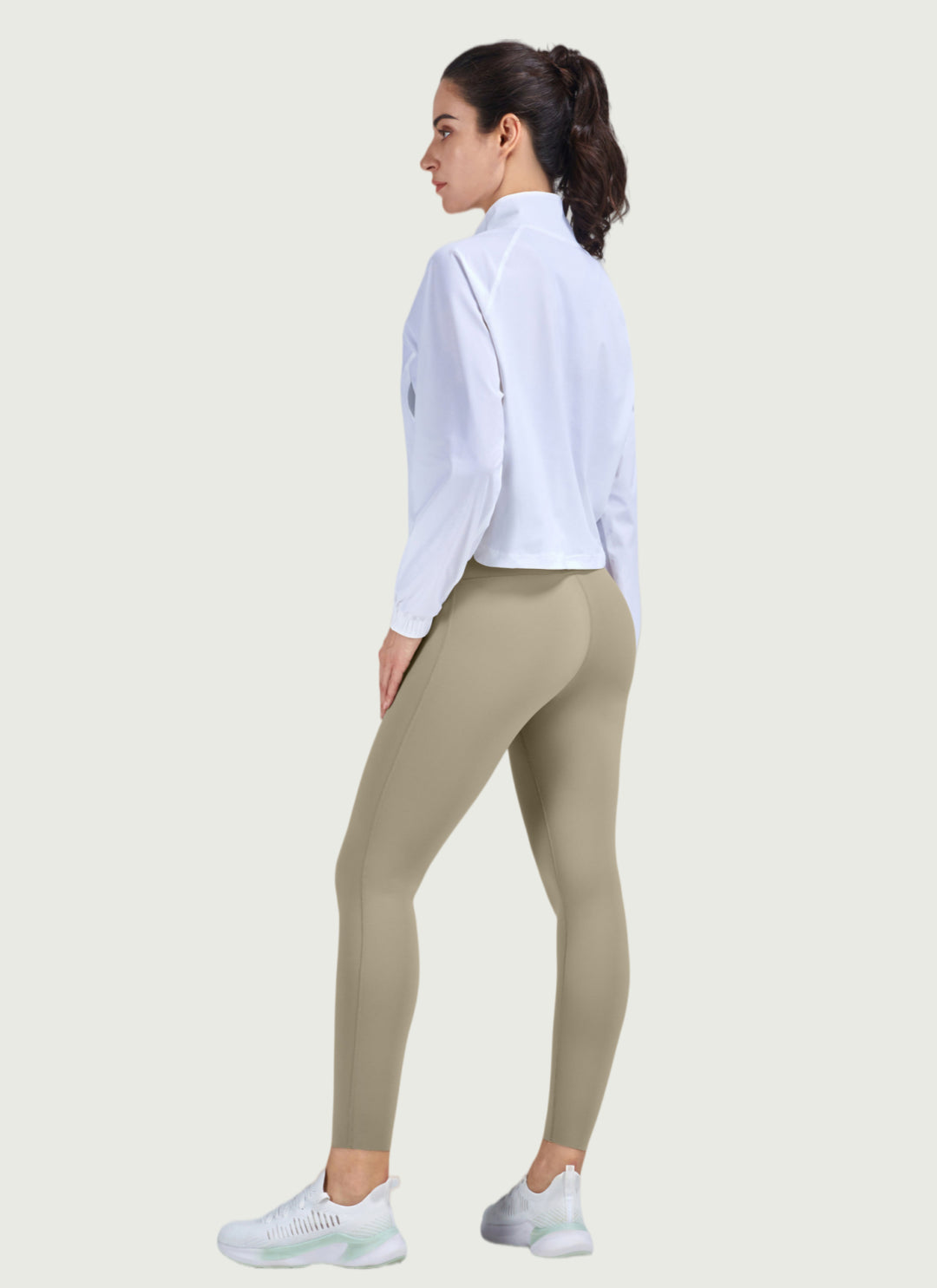 LuneFlow TCX42002 – Hauts de yoga sans couture en gros pour femmes – T-shirts de sport à manches longues respirants effet seconde peau pour le fitness et la course à pied