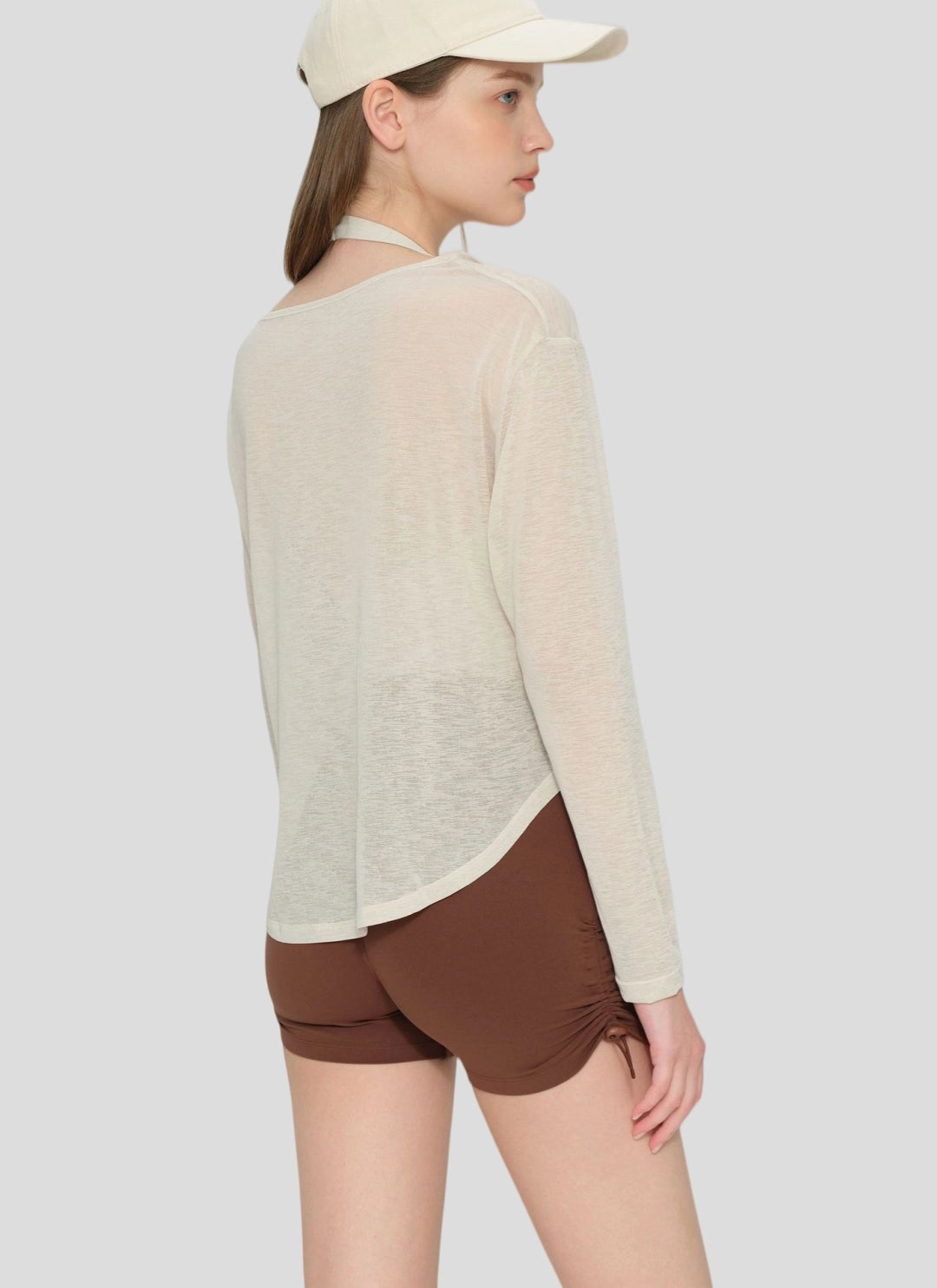 LuneFlow TCX42002 – Hauts de yoga sans couture en gros pour femmes – T-shirts de sport à manches longues respirants effet seconde peau pour le fitness et la course à pied
