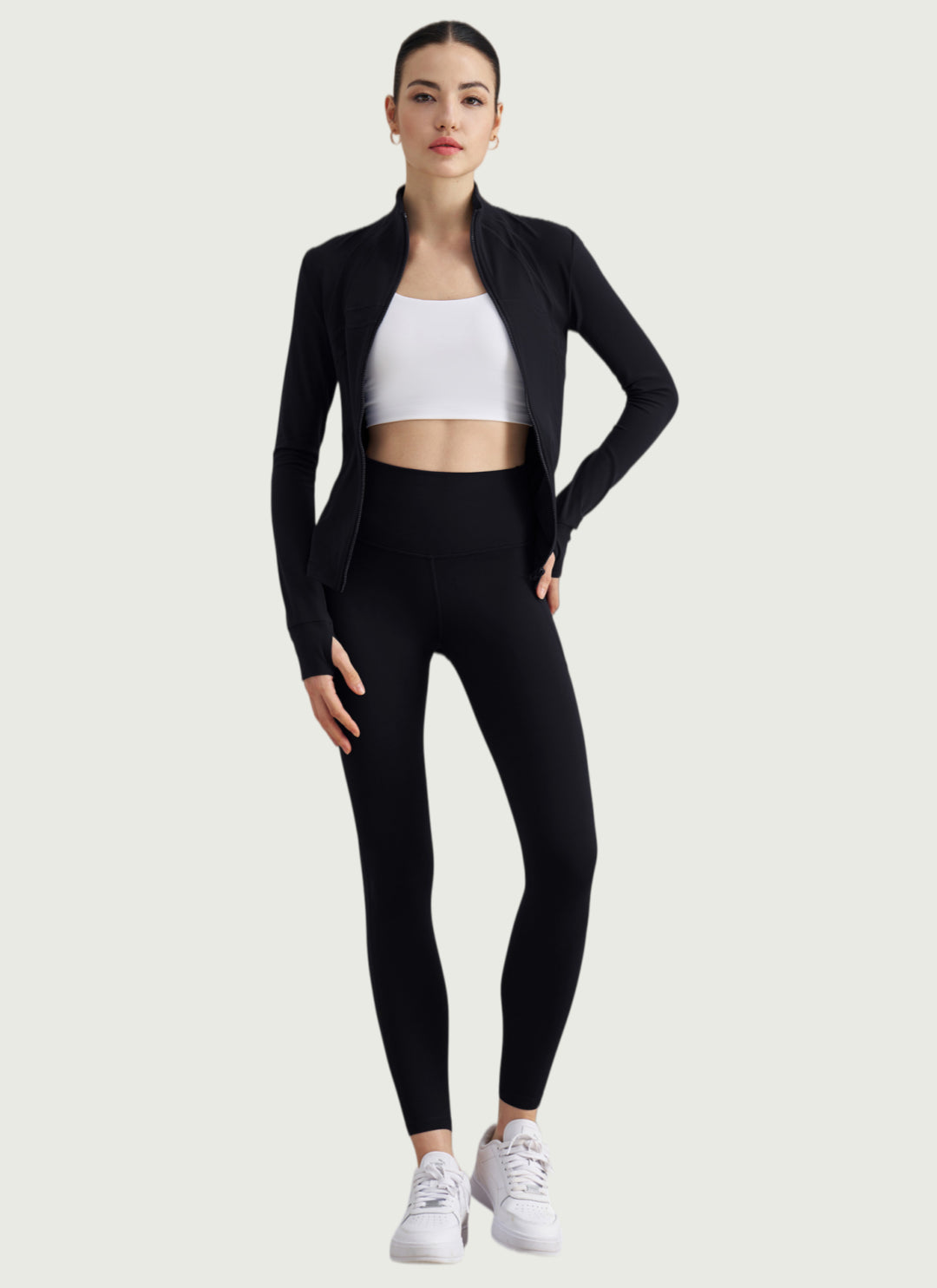 LuneFlow TCX42002 – Hauts de yoga sans couture en gros pour femmes – T-shirts de sport à manches longues respirants effet seconde peau pour le fitness et la course à pied