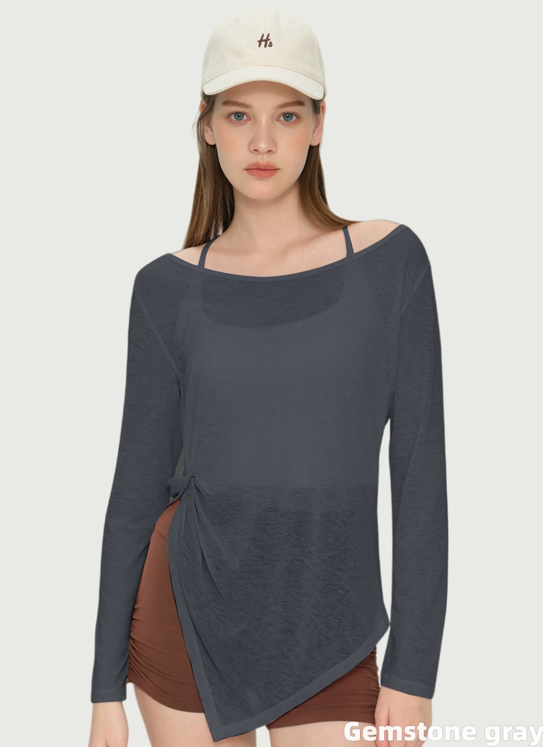 LuneFlow TCX42002 – Hauts de yoga sans couture en gros pour femmes – T-shirts de sport à manches longues respirants effet seconde peau pour le fitness et la course à pied