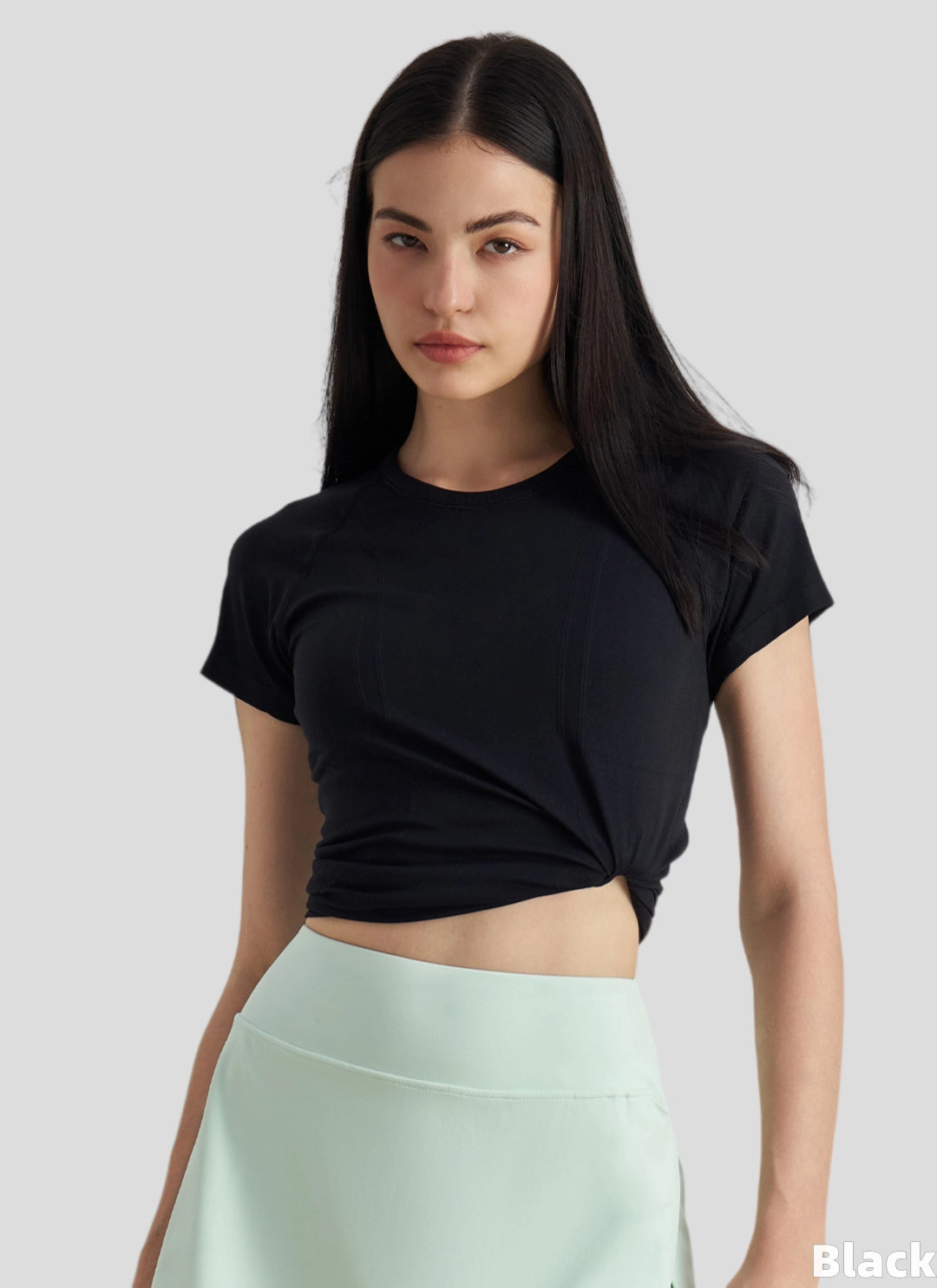 LuneFlow TCX42002 – Hauts de yoga sans couture en gros pour femmes – T-shirts de sport à manches longues respirants effet seconde peau pour le fitness et la course à pied
