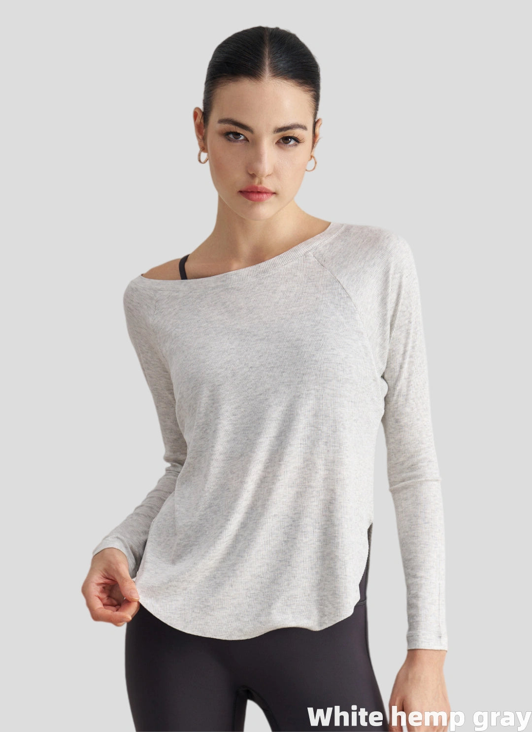 LuneFlow TCX42002 – Hauts de yoga sans couture en gros pour femmes – T-shirts de sport à manches longues respirants effet seconde peau pour le fitness et la course à pied