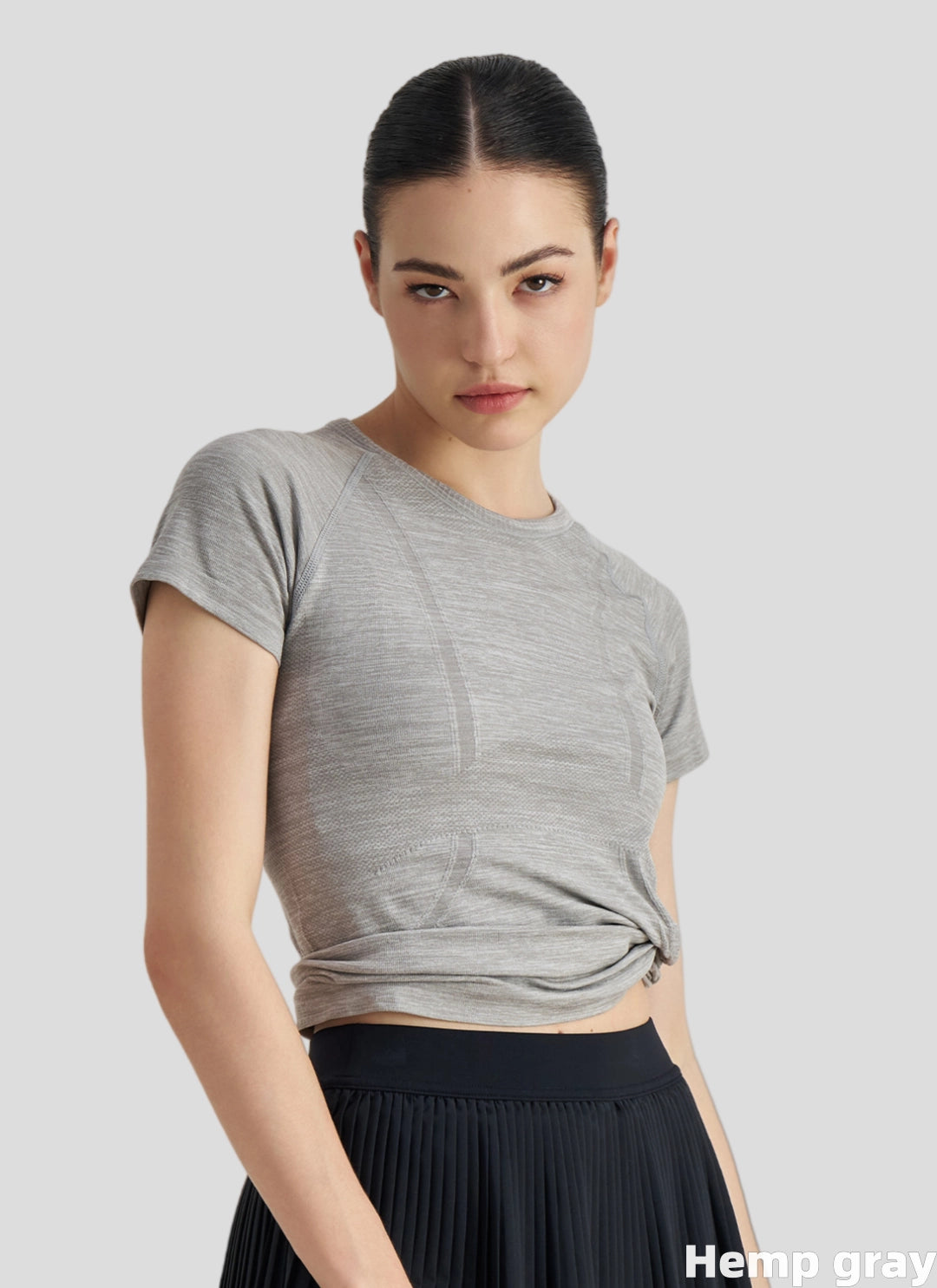 LuneFlow TCX42002 – Hauts de yoga sans couture en gros pour femmes – T-shirts de sport à manches longues respirants effet seconde peau pour le fitness et la course à pied
