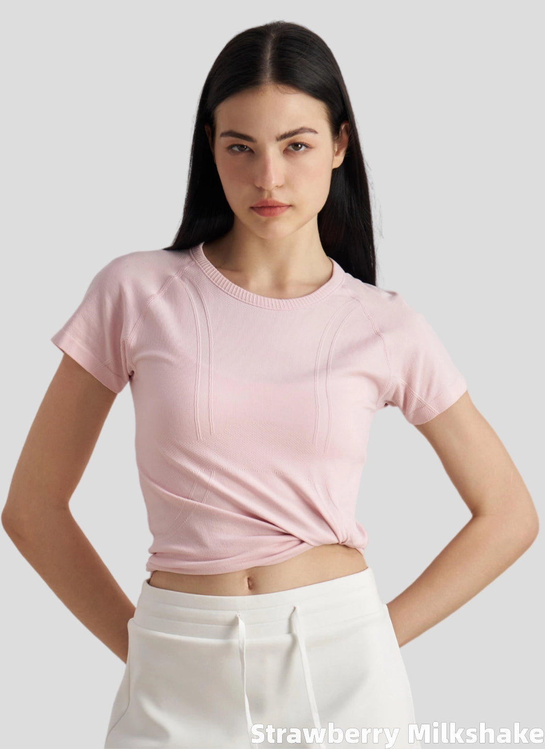 LuneFlow TCX42002 – Hauts de yoga sans couture en gros pour femmes – T-shirts de sport à manches longues respirants effet seconde peau pour le fitness et la course à pied