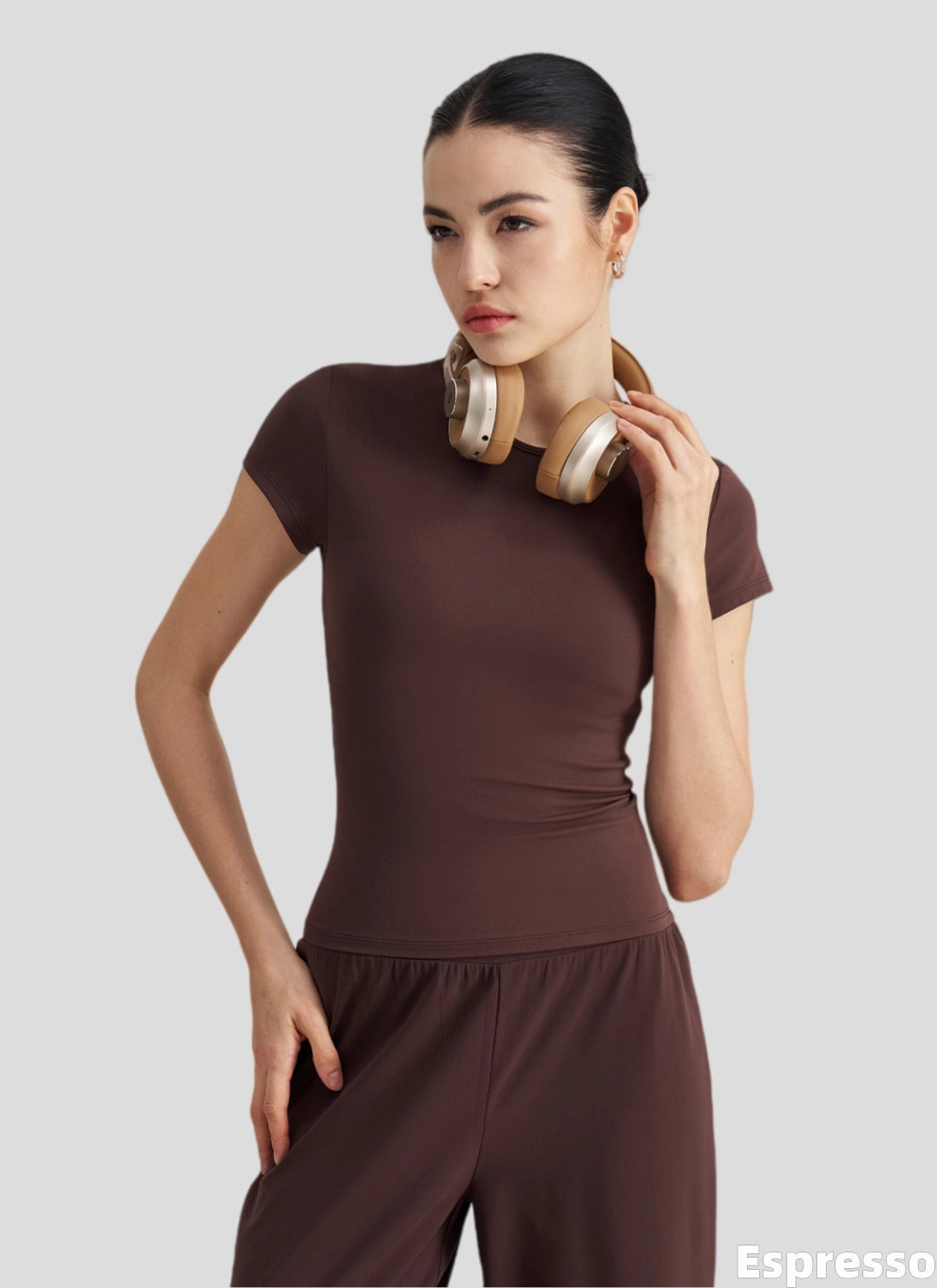 LuneFlow TCX42002 – Hauts de yoga sans couture en gros pour femmes – T-shirts de sport à manches longues respirants effet seconde peau pour le fitness et la course à pied