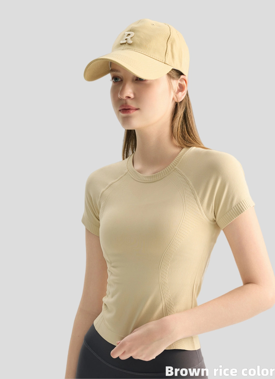 LuneFlow TCX42002 – Hauts de yoga sans couture en gros pour femmes – T-shirts de sport à manches longues respirants effet seconde peau pour le fitness et la course à pied