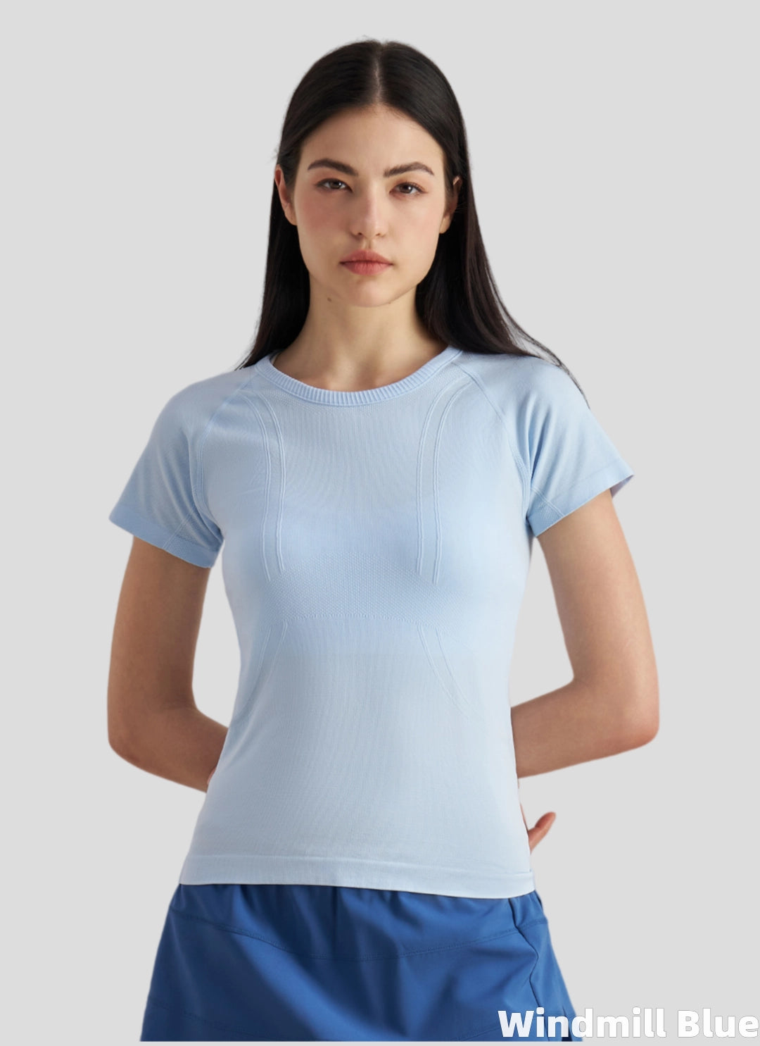 LuneFlow TCX42002 – Hauts de yoga sans couture en gros pour femmes – T-shirts de sport à manches longues respirants effet seconde peau pour le fitness et la course à pied
