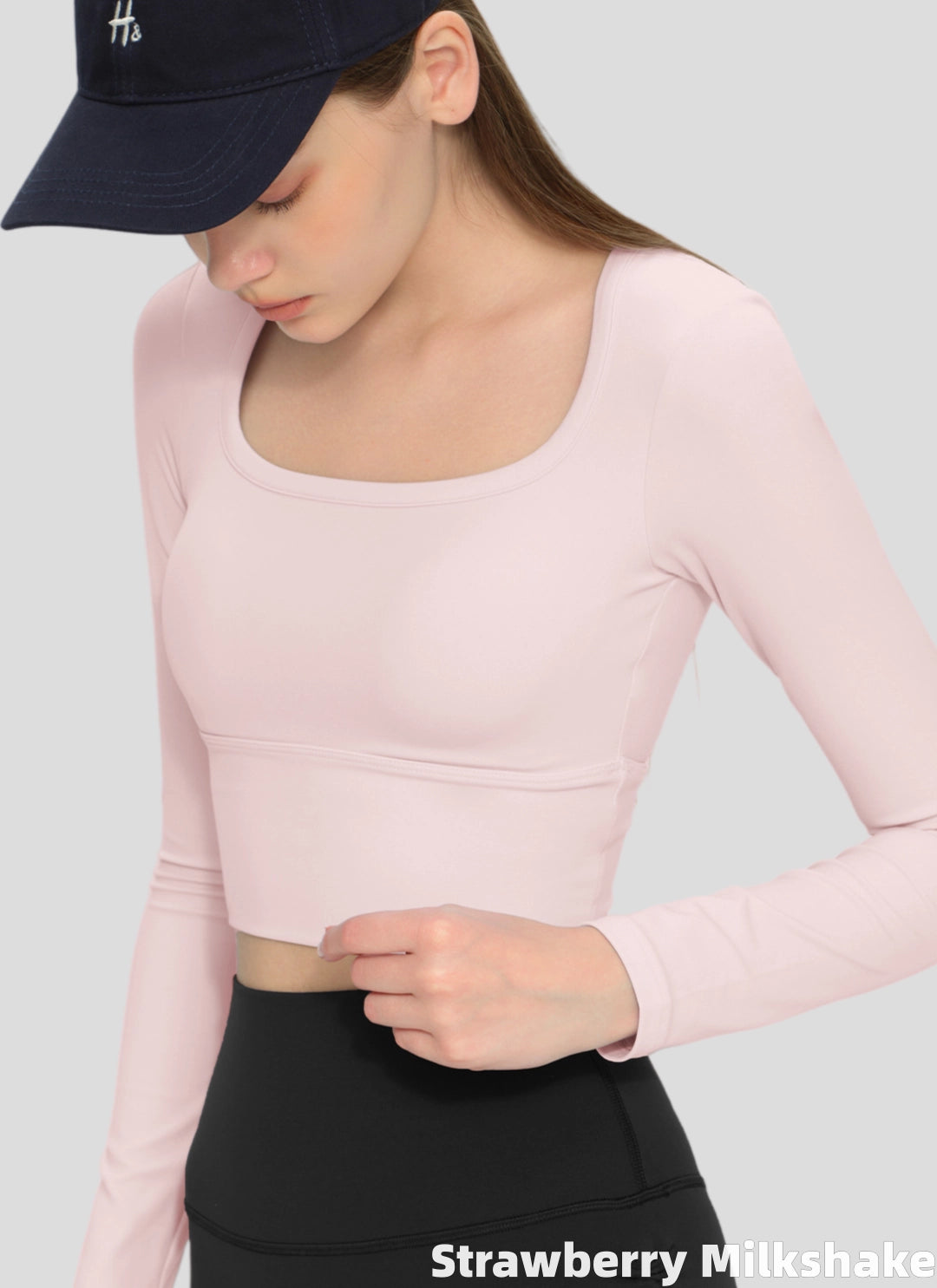 LuneFlow TCX42002 – Hauts de yoga sans couture en gros pour femmes – T-shirts de sport à manches longues respirants effet seconde peau pour le fitness et la course à pied