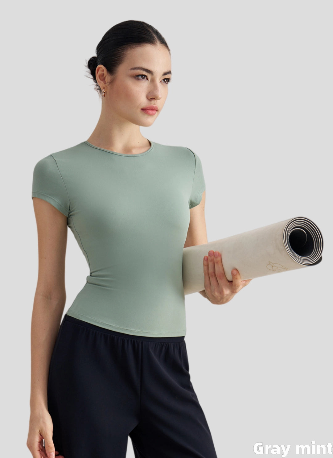 LuneFlow TCX42002 – Hauts de yoga sans couture en gros pour femmes – T-shirts de sport à manches longues respirants effet seconde peau pour le fitness et la course à pied
