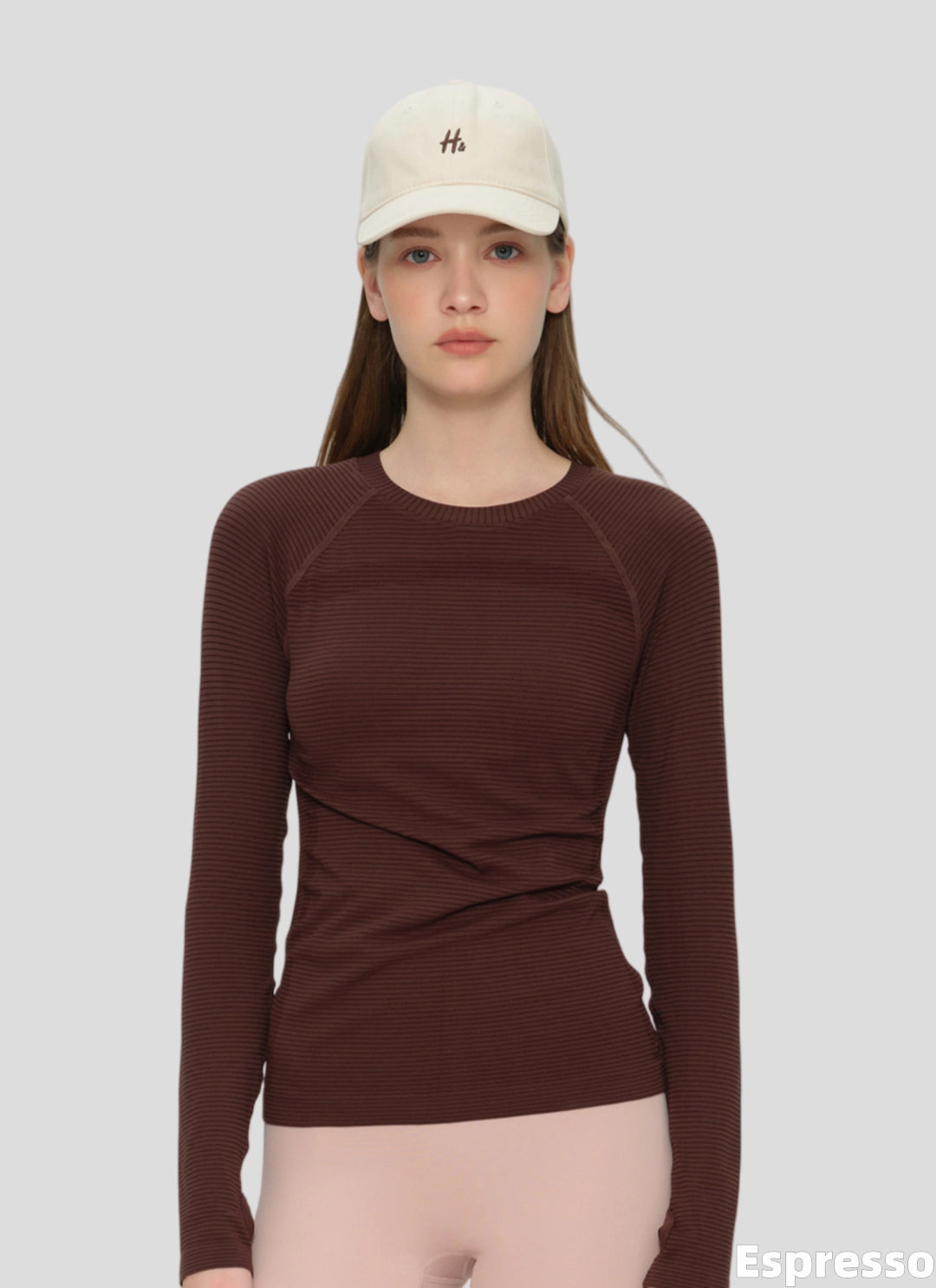 LuneFlow TCX42002 – Hauts de yoga sans couture en gros pour femmes – T-shirts de sport à manches longues respirants effet seconde peau pour le fitness et la course à pied