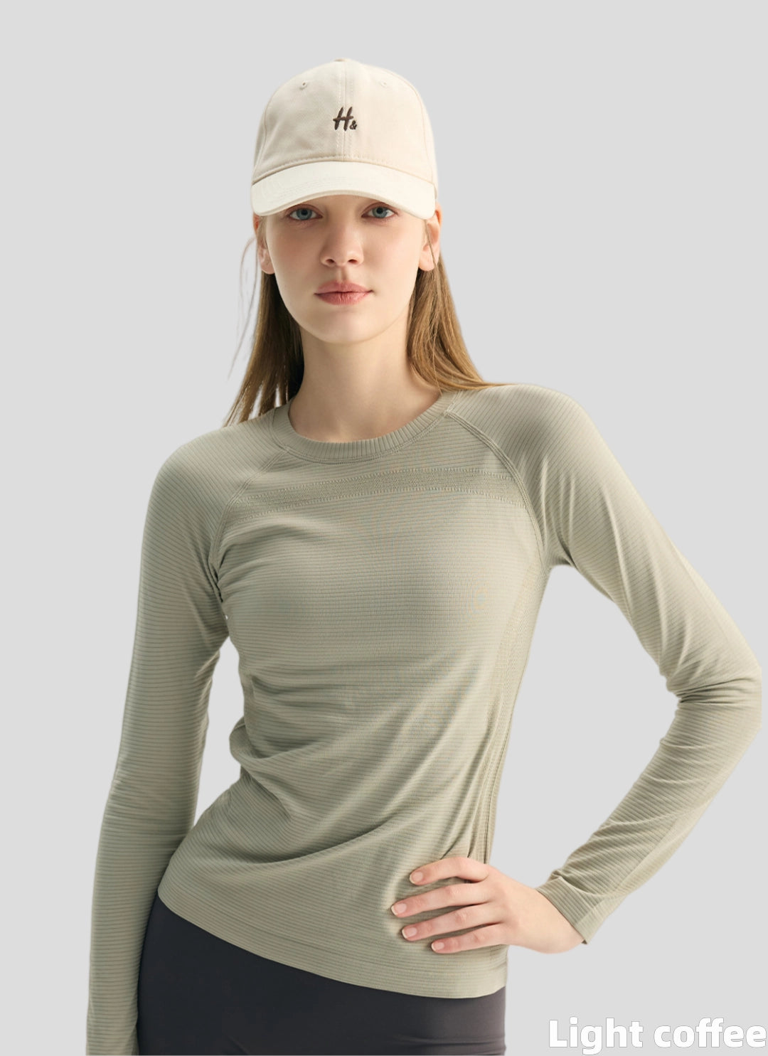 LuneFlow TCX42002 – Hauts de yoga sans couture en gros pour femmes – T-shirts de sport à manches longues respirants effet seconde peau pour le fitness et la course à pied