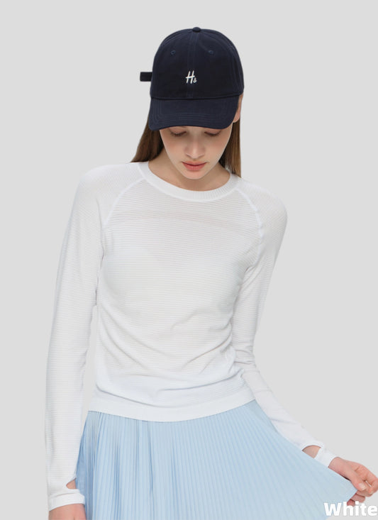 Seamless Ribbed Compression Yoga Long Sleeve Top TCX53017