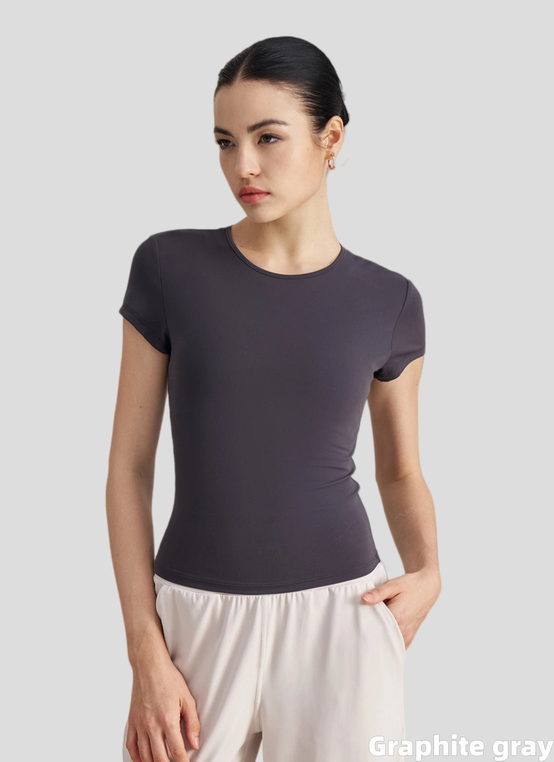LuneFlow TCX42002 – Hauts de yoga sans couture en gros pour femmes – T-shirts de sport à manches longues respirants effet seconde peau pour le fitness et la course à pied