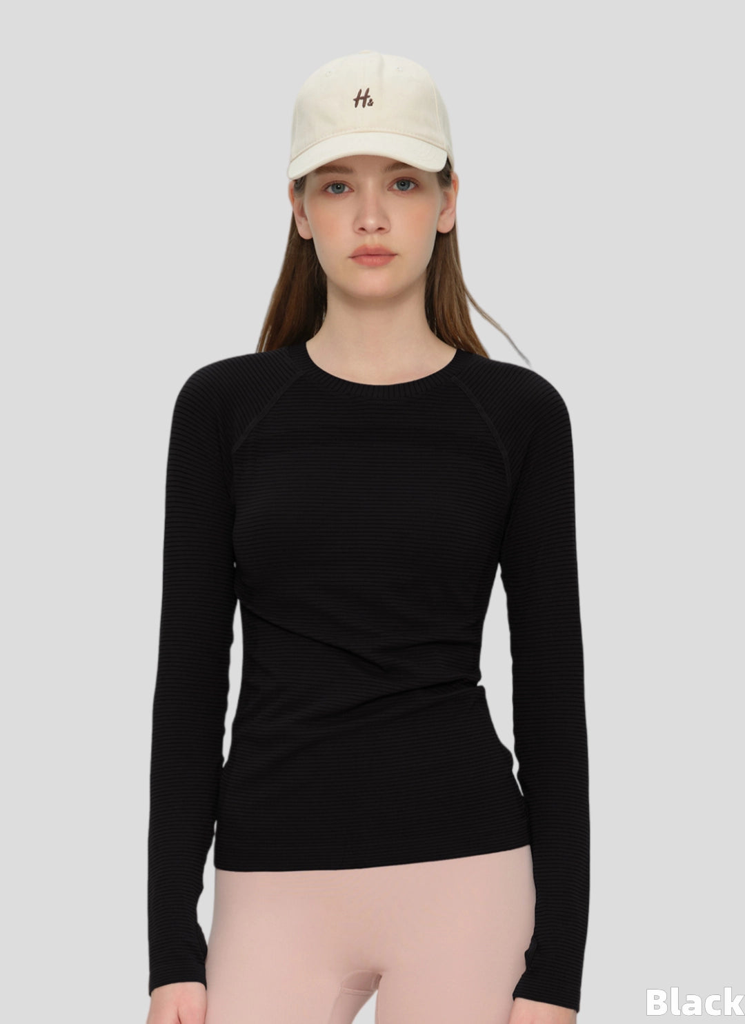 LuneFlow TCX42002 – Hauts de yoga sans couture en gros pour femmes – T-shirts de sport à manches longues respirants effet seconde peau pour le fitness et la course à pied