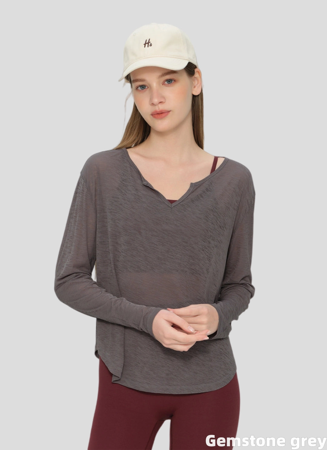 LuneFlow TCX42002 – Hauts de yoga sans couture en gros pour femmes – T-shirts de sport à manches longues respirants effet seconde peau pour le fitness et la course à pied