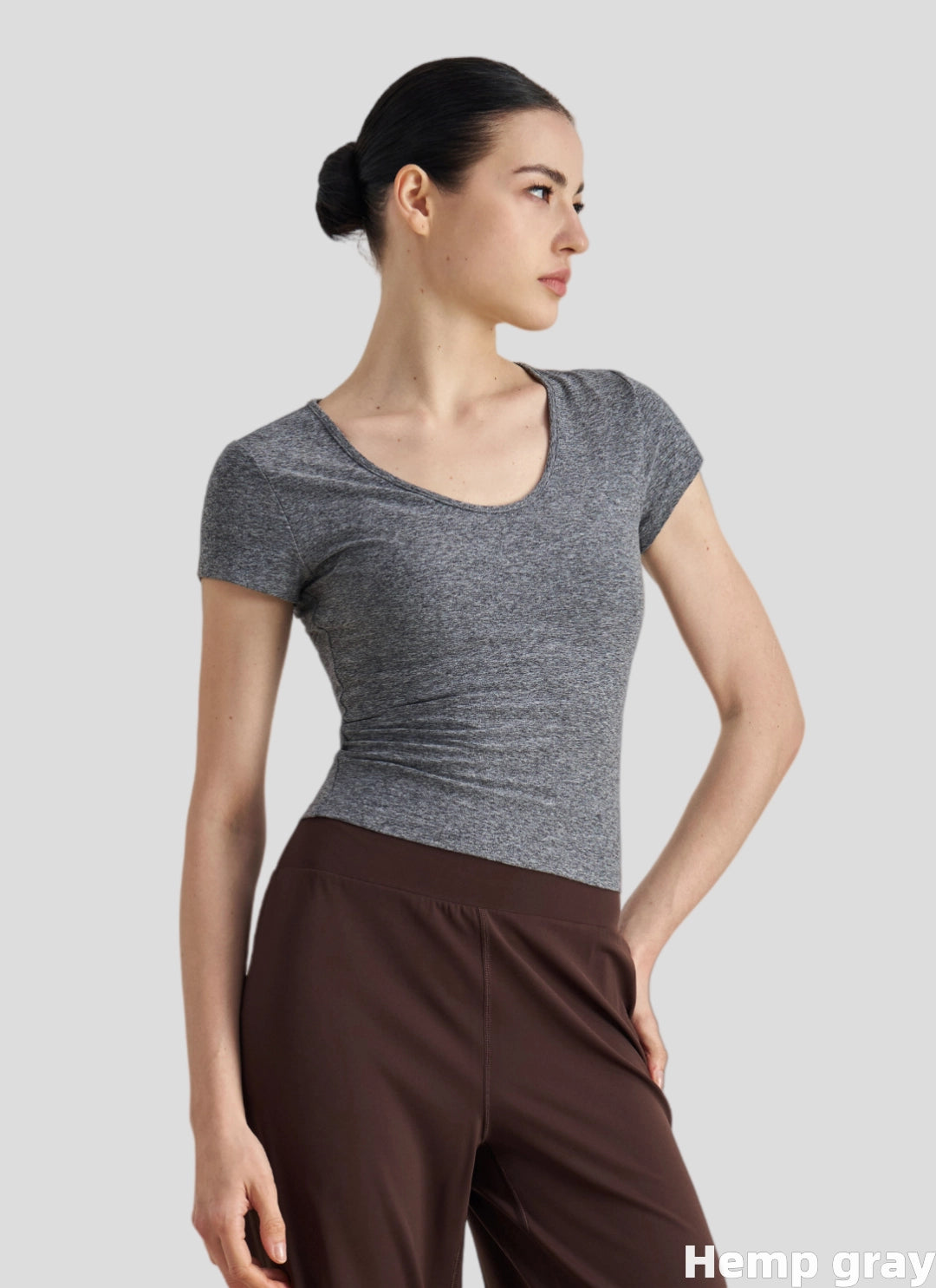 LuneFlow TCX42002 – Hauts de yoga sans couture en gros pour femmes – T-shirts de sport à manches longues respirants effet seconde peau pour le fitness et la course à pied