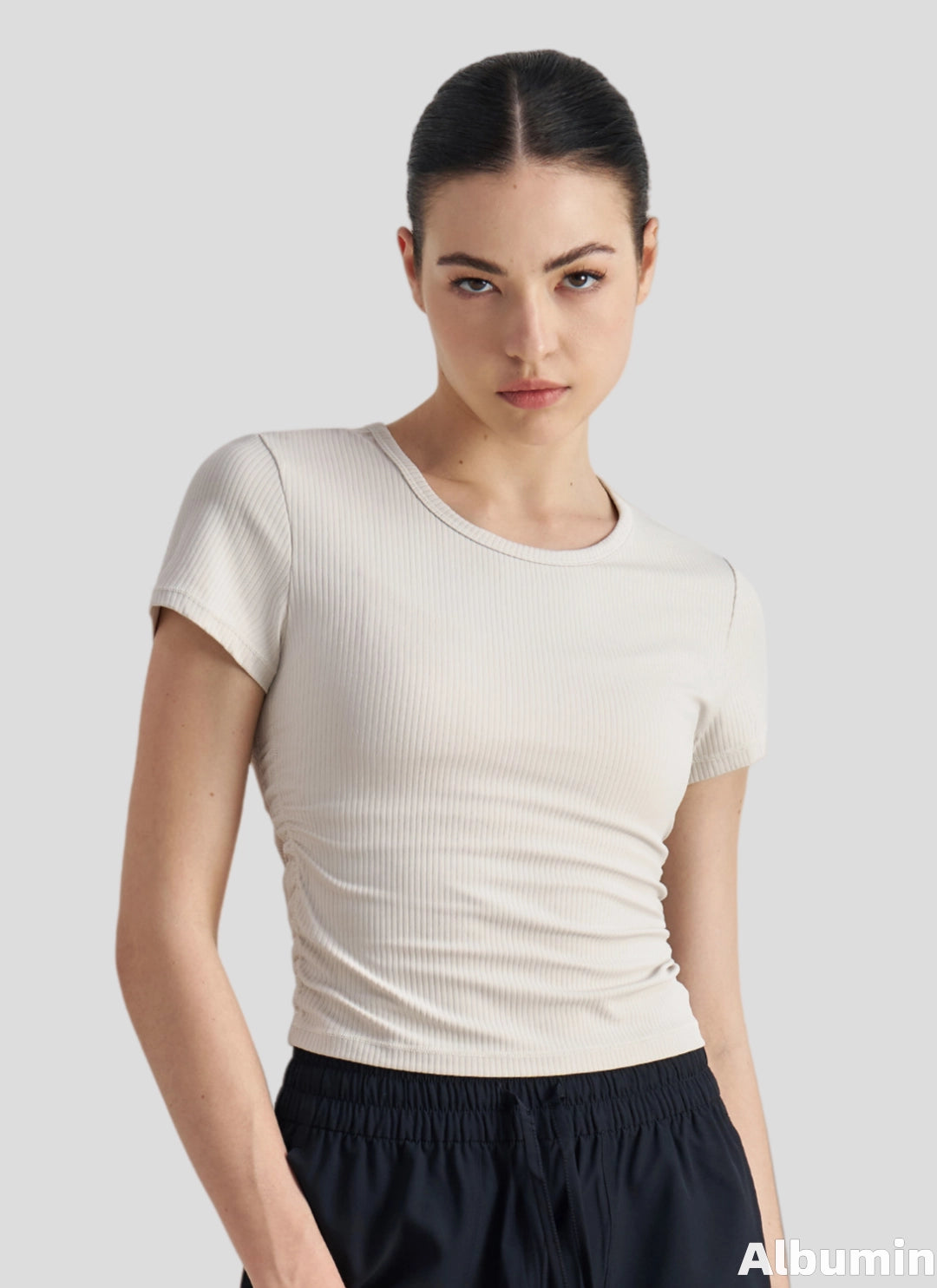 LuneFlow TCX42002 – Hauts de yoga sans couture en gros pour femmes – T-shirts de sport à manches longues respirants effet seconde peau pour le fitness et la course à pied