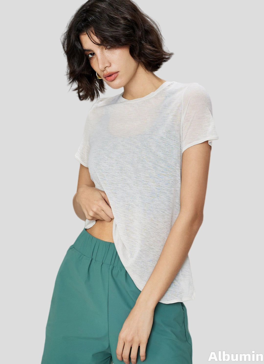 LuneFlow TCX42002 – Hauts de yoga sans couture en gros pour femmes – T-shirts de sport à manches longues respirants effet seconde peau pour le fitness et la course à pied